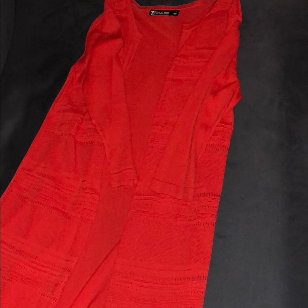 Long Red Cardigan